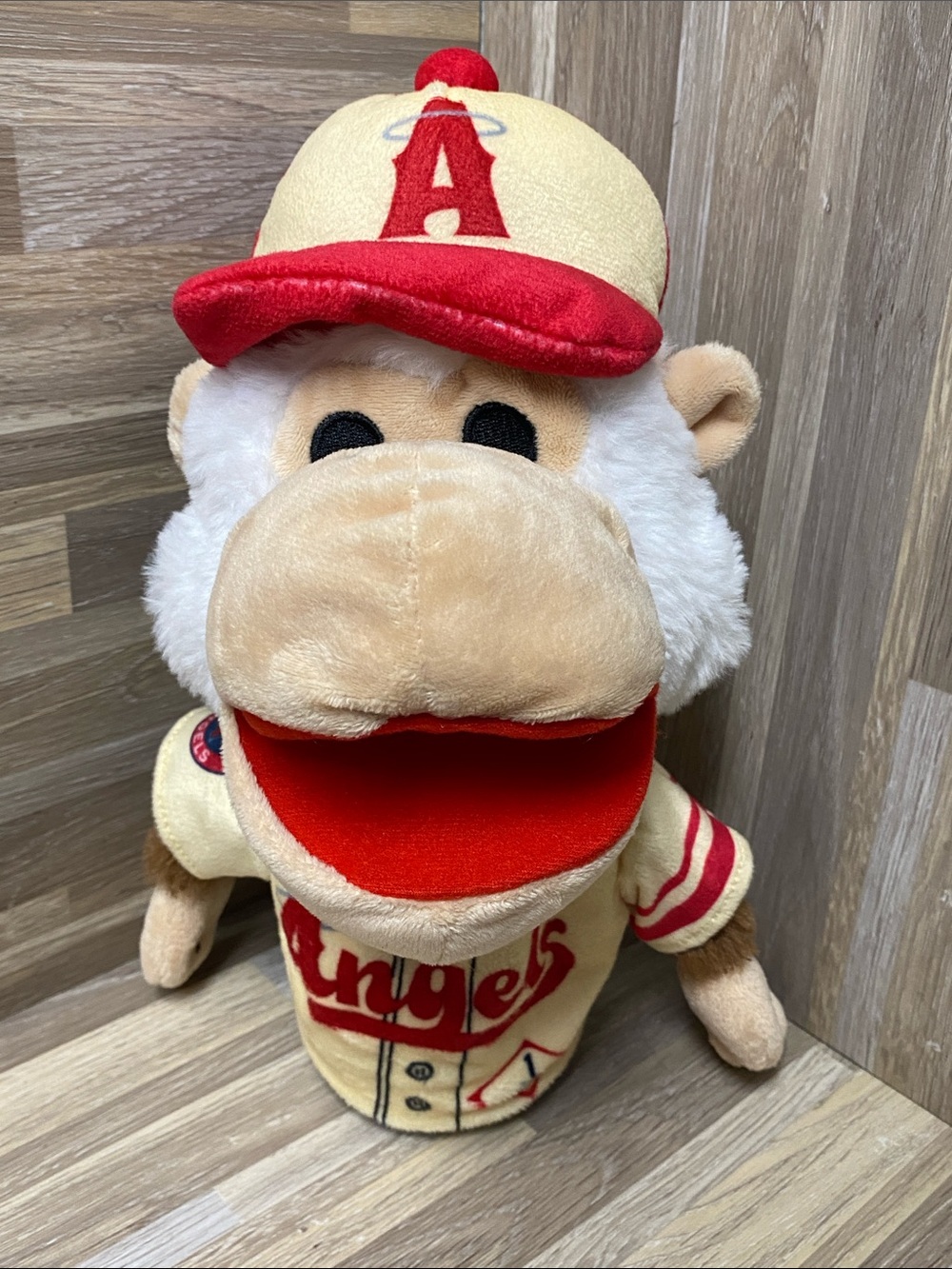 MLB Los Angeles Angels Plush Mascot Hand Puppet in Cream and Red